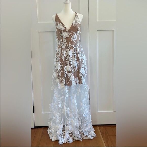 Dress the Population NWT Sidney A-line Peekaboo
Gown In White/Nude Size XL - Picture 11 of 14